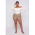 thumbnail image 1 of Women's Plus Size Almost Famous Fringe Detail Denim Shorts, 1 of 4