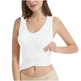 thumbnail image 1 of Women's Plus Size Athletic Tank Tops Pure Cotton Seamless Double Layer Shaping with Built-In Bra, 1 of 3
