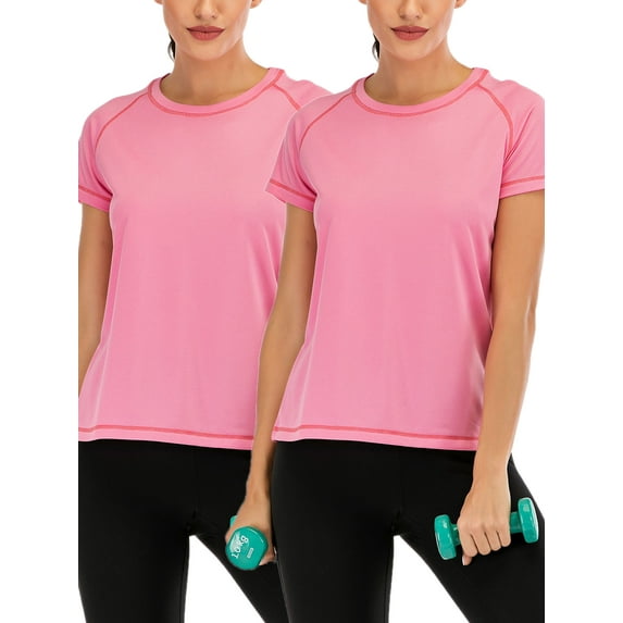 Women's Plus Size Athletic Tops Yoga Workout Works Shirt Short Sleeve V-Neck Tee Shirt Quick Dry Athletic Sports T-Shirts 2pack S-3XL Grey/ Blue