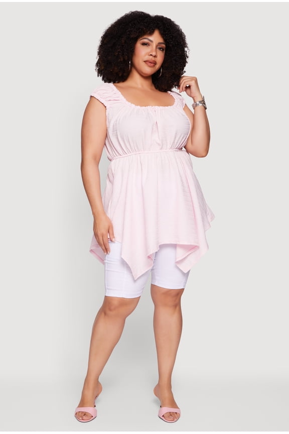Women's Plus Size Babydoll Tunic Top