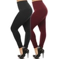 thumbnail image 1 of Women's Plus Size Banded Waist Leggings with Fleece Lining, 1 of 7