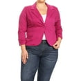 thumbnail image 1 of Women's Plus Size Basic Casual Button Solid Outerwear Jacket Blazer, 1 of 5