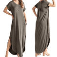 thumbnail image 1 of Women's Plus Size Basic Maxi Dress With Pockets, 1 of 5