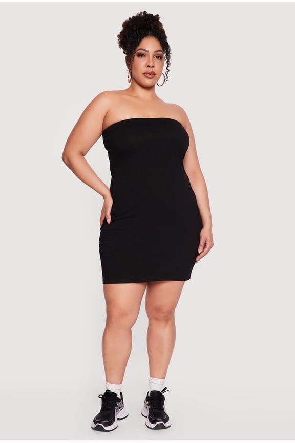 Women's Plus Size Basic Mini Tube Dress