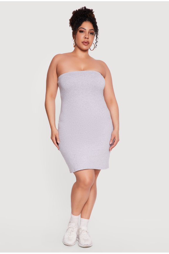 Women's Plus Size Basic Mini Tube Dress