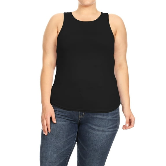 Women's Plus Size Basic Sleeveless Racer Back Casual Solid Cami Tank Top XL-3XL