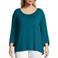 thumbnail image 1 of Women's Plus Size Bell Sleeve Pin-tuck Top, 1 of 5