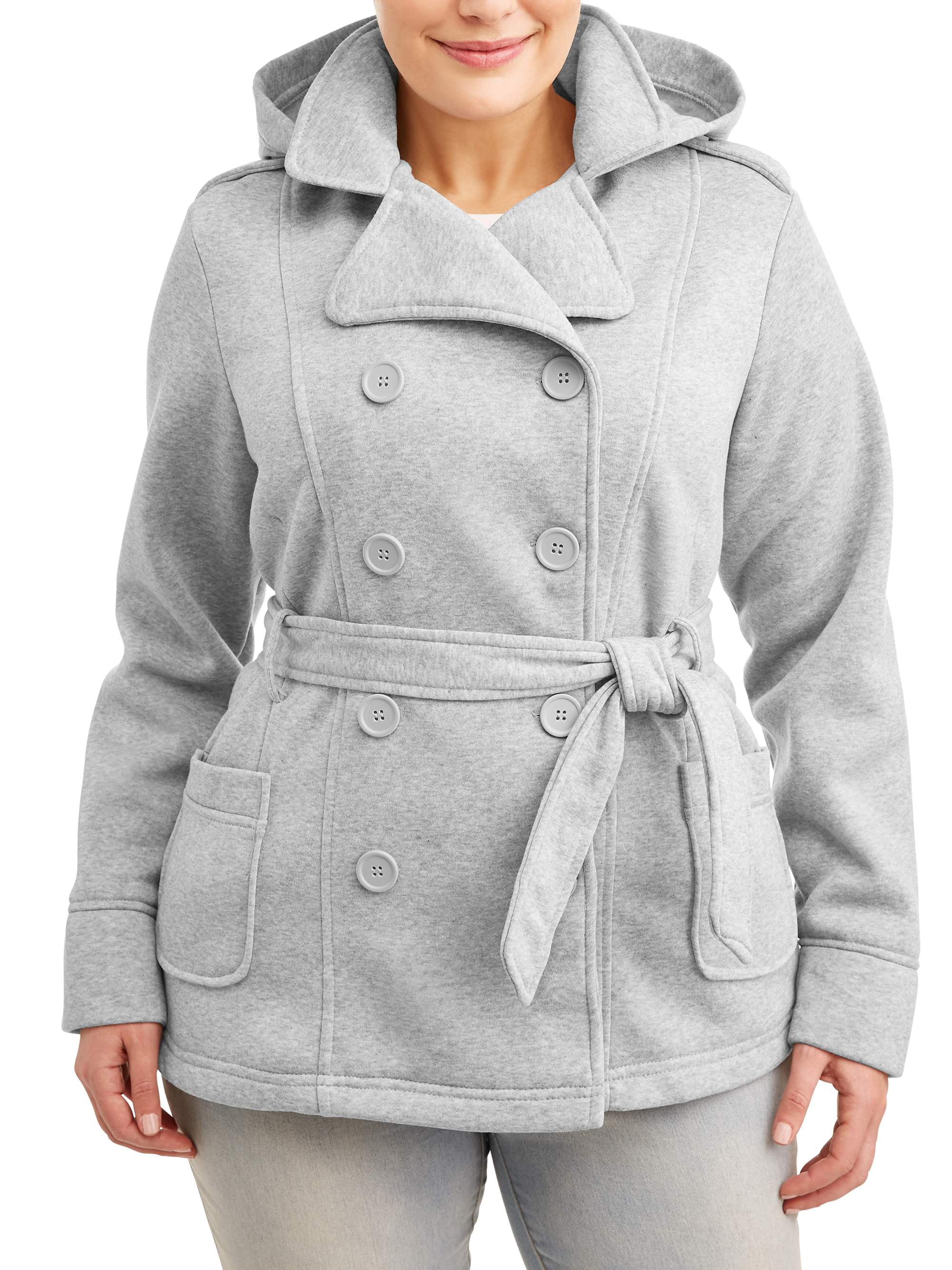 plus size belted pea coat