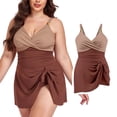 thumbnail image 1 of Women's Plus Size Bikini Swimsuits Swim Dress Tummy Control Bathing Suits High Waisted Swimwear For Full Coverage, 1 of 5