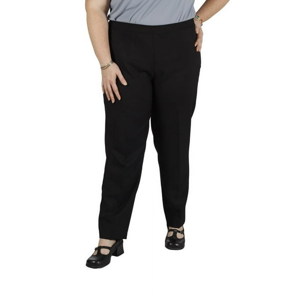 Women's Plus Size Black Bend Over® Pull-On Pants - 30WP