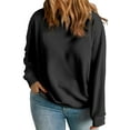 thumbnail image 1 of Women's Plus Size Black Solid Crew Neck Drop Shoulder Sweatshirt | [ZhiHiMeRi] | (US 26W-28W)4X, 1 of 10