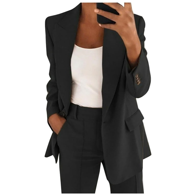 Women s Plus Size Blazer Elegant Sporty Summer Fitted Jacket Suit Jacket Business Oversize Elegant Spring Thin Transition Jacket Blazer Jacket Short Blazer Cute Womens Coats Walmart