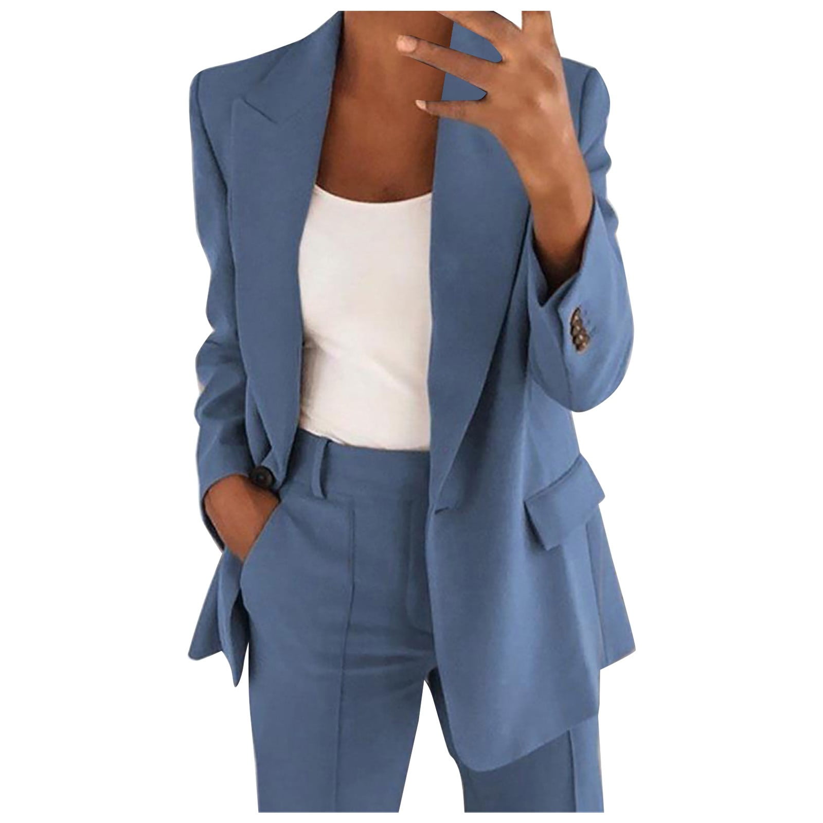 Trendy Women s Plus Size Elegant Sporty Blazer Fitted Suit for Business or Casual Wear Perfect for Spring and Summer Walmart