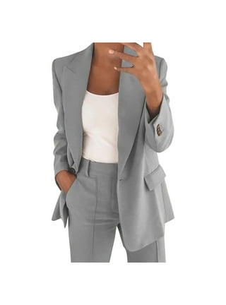 Luvamia 2 Piece Outfits For Women Dressy Blazer Jackets High Waisted  Straight Leg Pants Suits Set Business Casual Office Womens Suits For Work