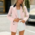 thumbnail image 1 of Women's Plus Size Blazer Solid Color Professional Work Jacket Long Sleeve Lapel Open Front With Pockets, 1 of 8