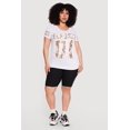 thumbnail image 1 of Women's Plus Size Blessed 01 Camo Graphic Print Side Ruched Tee, 1 of 4