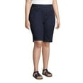 thumbnail image 1 of Women's Plus Size Blue Pull On Denim Bermuda Jean Short (MAA-489), 1 of 3