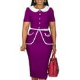 thumbnail image 1 of Women's Plus Size Bodycon Dress Elegant Evening Party Work Casual Midi Dress, 1 of 3