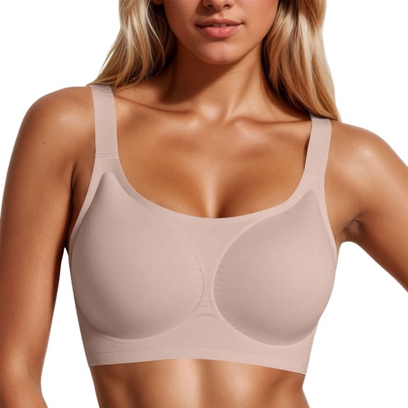 Women's Plus Size Bralette – Gel-Cushioned Wireless Design (30-46 B/C/D/DD/DDD, Wide Straps & Seamless Support)