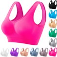thumbnail image 1 of Women's Plus Size Bras, Sports Bras for Women Full Coverage Wirefree Workout Bras Full Support Everyday Bra,Hot Pink,3XL, 1 of 4