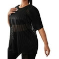 thumbnail image 1 of Women s Plus Size Breathable Mesh Cover Up Panel Half Sleeve Sports Top 4XL 20, 1 of 4