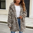 thumbnail image 1 of Women's Plus Size Brown Faux Fur Coat Turn-Down Collar Long Sleeve Warm Jacket for Winter, 1 of 9