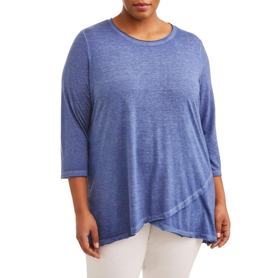 Women's Plus Size Burnout Crossover Tunic