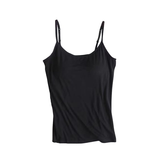 Women's Plus-Size Camisole Plus Size Tank Top with Built in Bra Adjustable Strap Padded Tanks for Women