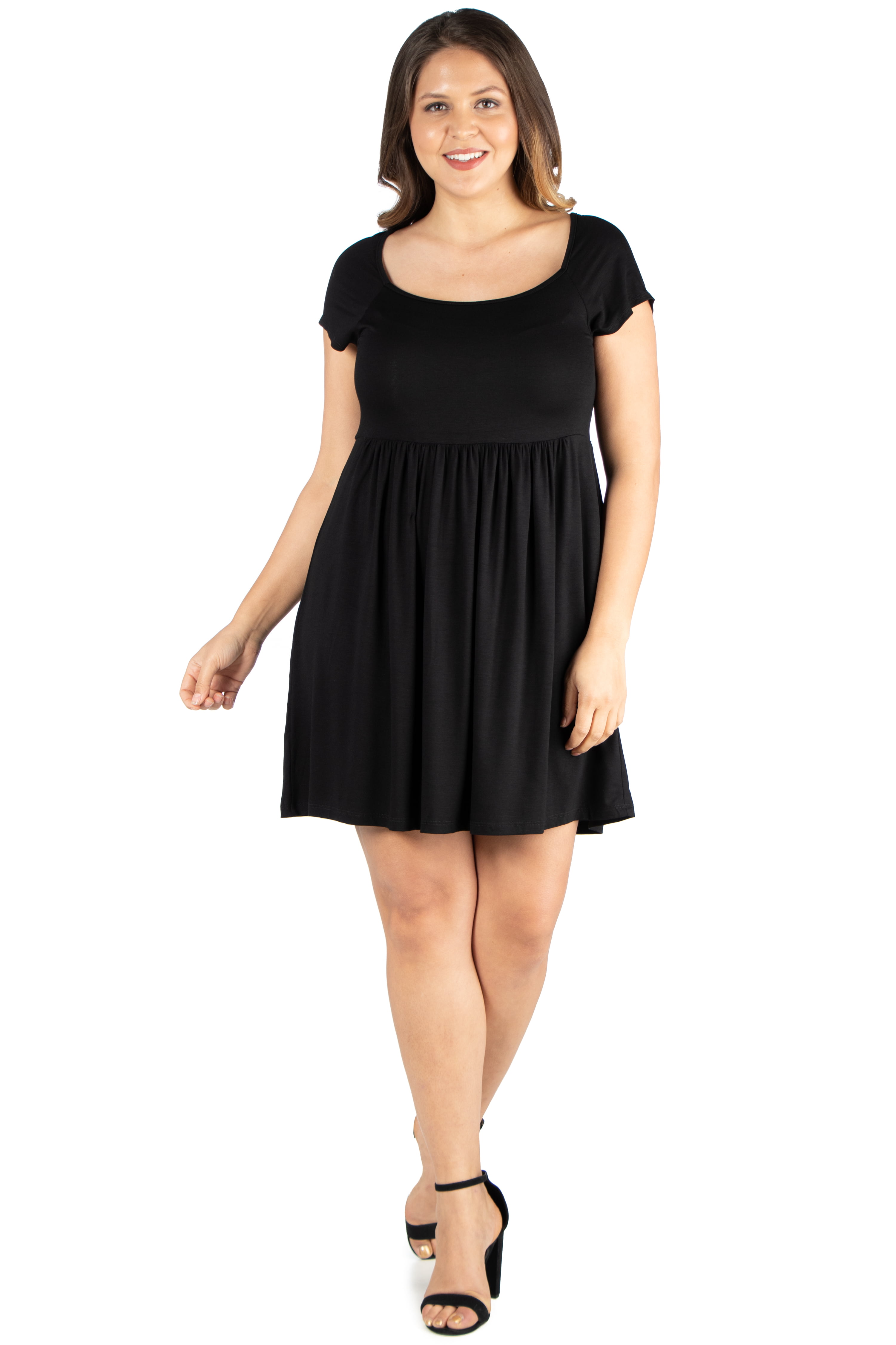 Women's Plus Size Cap Sleeve Length Babydoll Dress For Women - Walmart.com