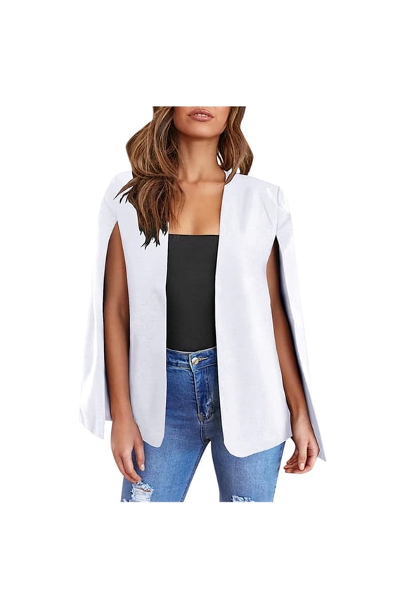 Women's Plus Size Cape Style Suit Jacket Casual Elegant Shawl Coat for Outerwear Comfortable and Stylish