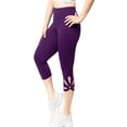 thumbnail image 1 of Women's Plus Size Capri Cropped Leggings Elastic Waist Stretch Soft Tights Cutout Trousers Casual Pants, 1 of 6