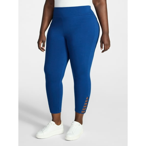 Women's Plus Size Capri Ladder Leggings, 22" Inseam, Sizes 0X-5X