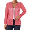 thumbnail image 1 of Women's Plus Size Cardigans Open Front Long Sleeve Sheer Lace Cover Up, 1 of 2