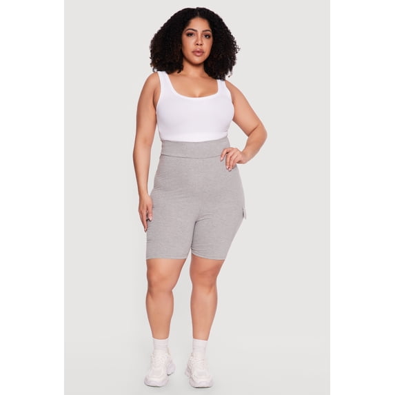 Women's Plus Size Cargo Bike Shorts