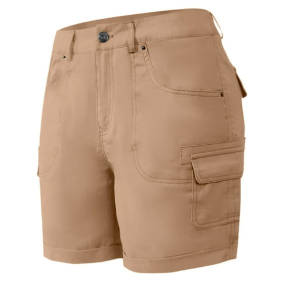 Women's Plus Size Cargo Shorts Loose Solid Color Summer Beach Shorts Lightweight Running Sports Shorts With Pockets