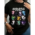 thumbnail image 1 of Women's Plus Size Cartoon Graphic T-Shirt - AXOLOTLS OF THE WORLD Design, Casual Crew Neck Short Sleeve Top, Soft Blend, Vibrant Pink With Playful Animal Illustrations, Perfect For Summer Outfi, 1 of 7