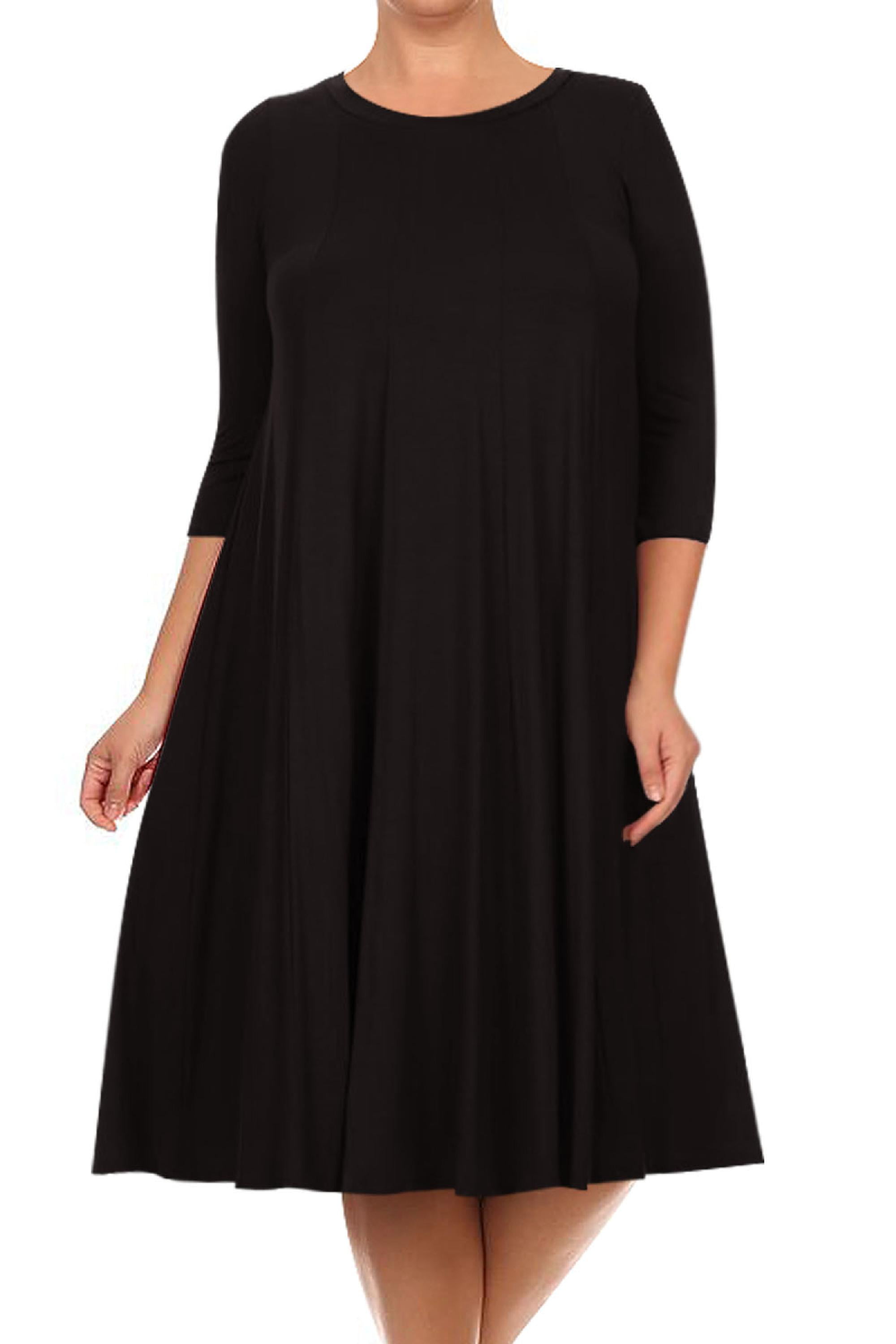 Women's Plus Size Shirt Dress Casual Dress A Line Dress Solid Color