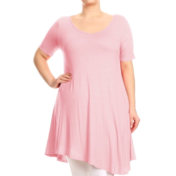 FashionStream V-Neck Short Sleeve Casual, Blouses & Tops (Women's Plus)