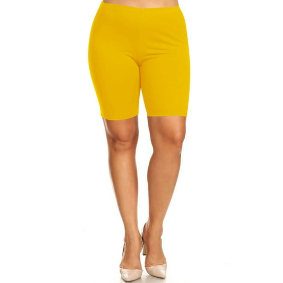 Women's Casual Plus Size Shorts High Waist Stretchy Biker Fit