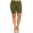 thumbnail image 1 of Women's Plus Size Casual Basic Solid Biker Shorts Pants, 1 of 4