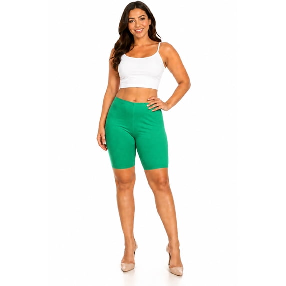 Women's Plus Size Casual Basic Solid Biker Shorts Pants