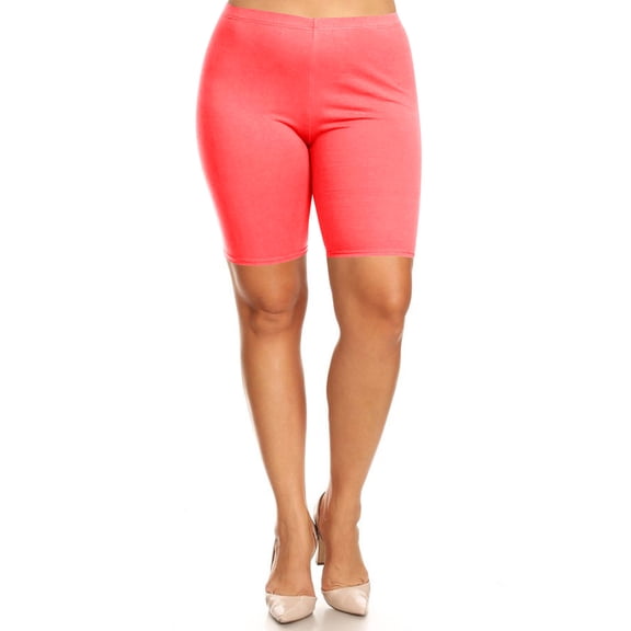 Women's Plus Size Casual Basic Solid Biker Shorts Pants
