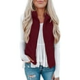 thumbnail image 1 of Women's Plus Size Casual Color Block Plush Sweatshirt Zipper Loose Blouse Warm Coat Vest Tanks Leather Zip up Top Anorak Jacket Women, 1 of 7