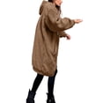 thumbnail image 1 of Women's Plus Size Casual Color Block Sweatshirt Zipper Hoodie Loose Blouse Warm Coat, 1 of 7