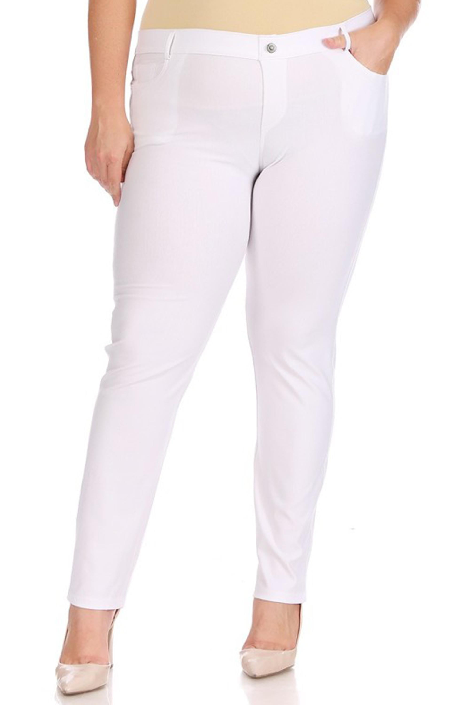 Women's Plus Size Casual Comfy Slim Pocket Jeggings Jean Pants, Female