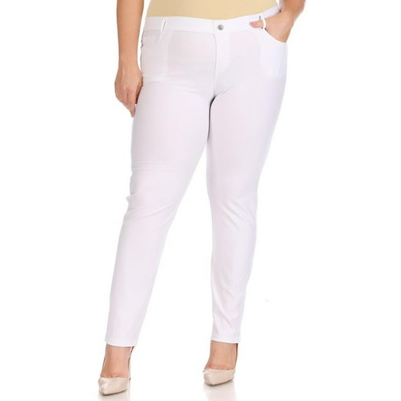 Women's Plus Size Casual Comfy Slim Pocket Jeggings Jean Pants, Female