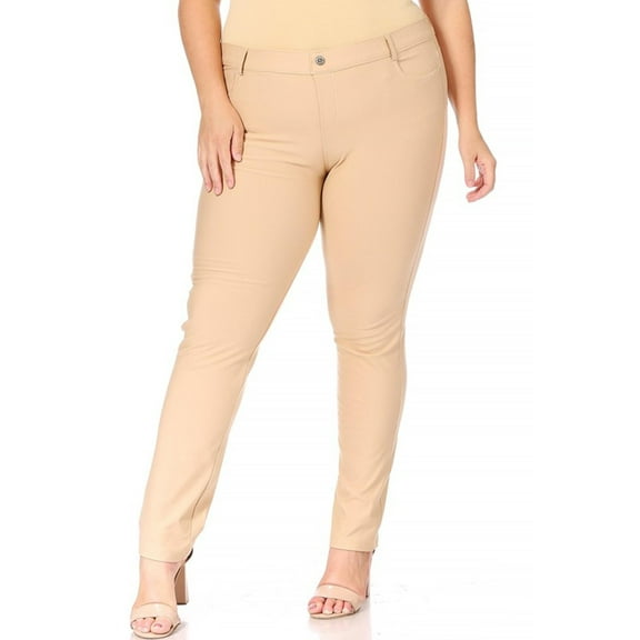 Women's Plus Size Casual Comfy Slim Pocket Jeggings Jean Pants