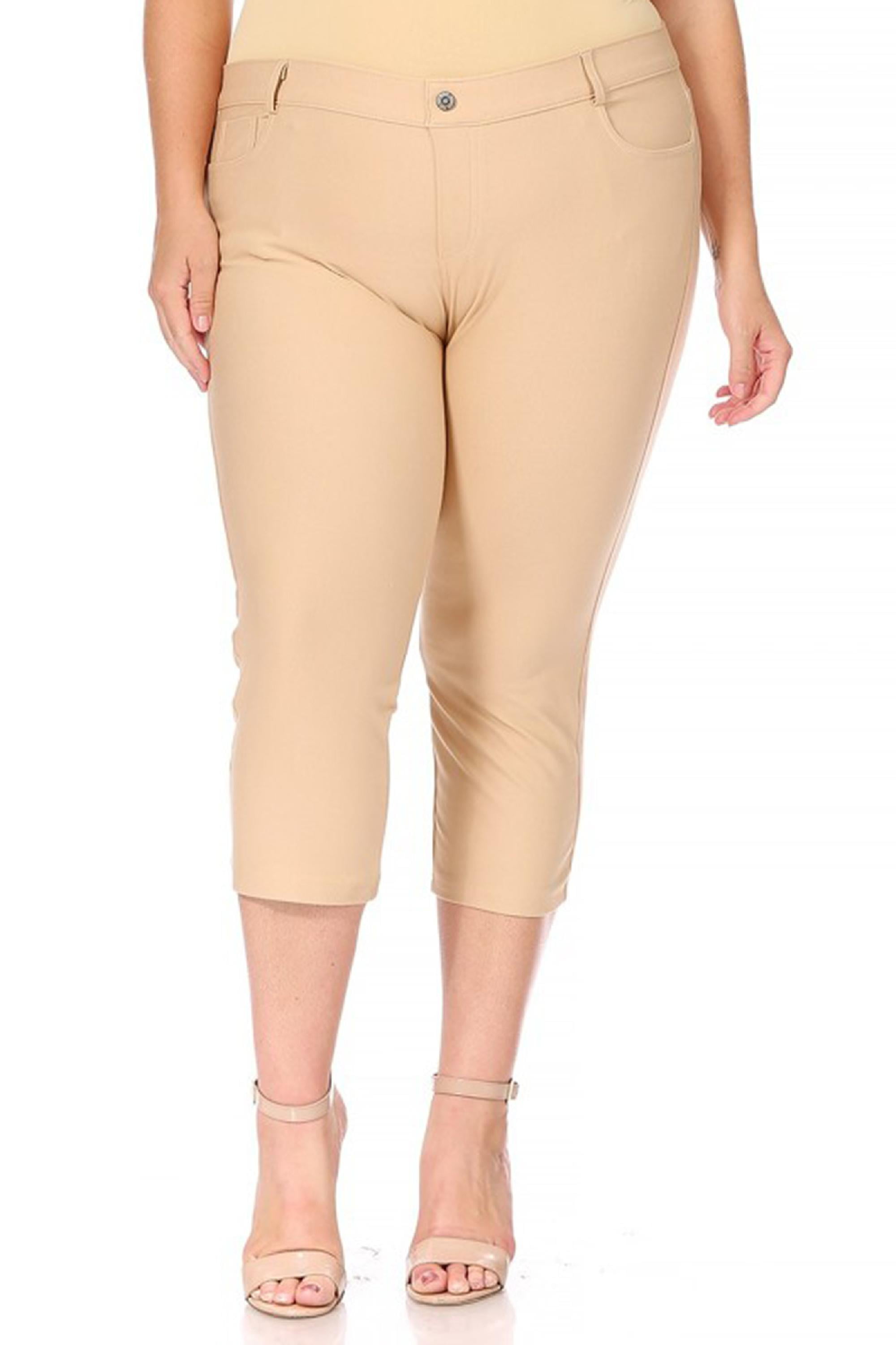 Women's Capri Jeans Skinny Jeggings Ripped Distressed Pull-On Denim Capris  Pockets Pants Regular & Plus Size