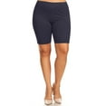 thumbnail image 1 of Women's Plus Size Casual Comfy Workout Yoga Basic Solid Biker Shorts Pants, 1 of 3