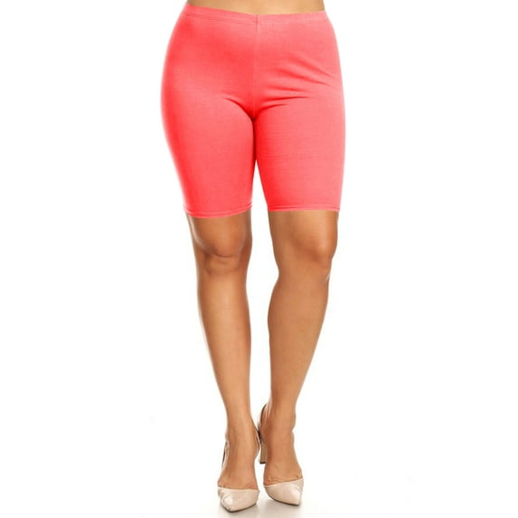 Women's Plus Size Casual Comfy Workout Yoga Basic Solid Biker Shorts Pants